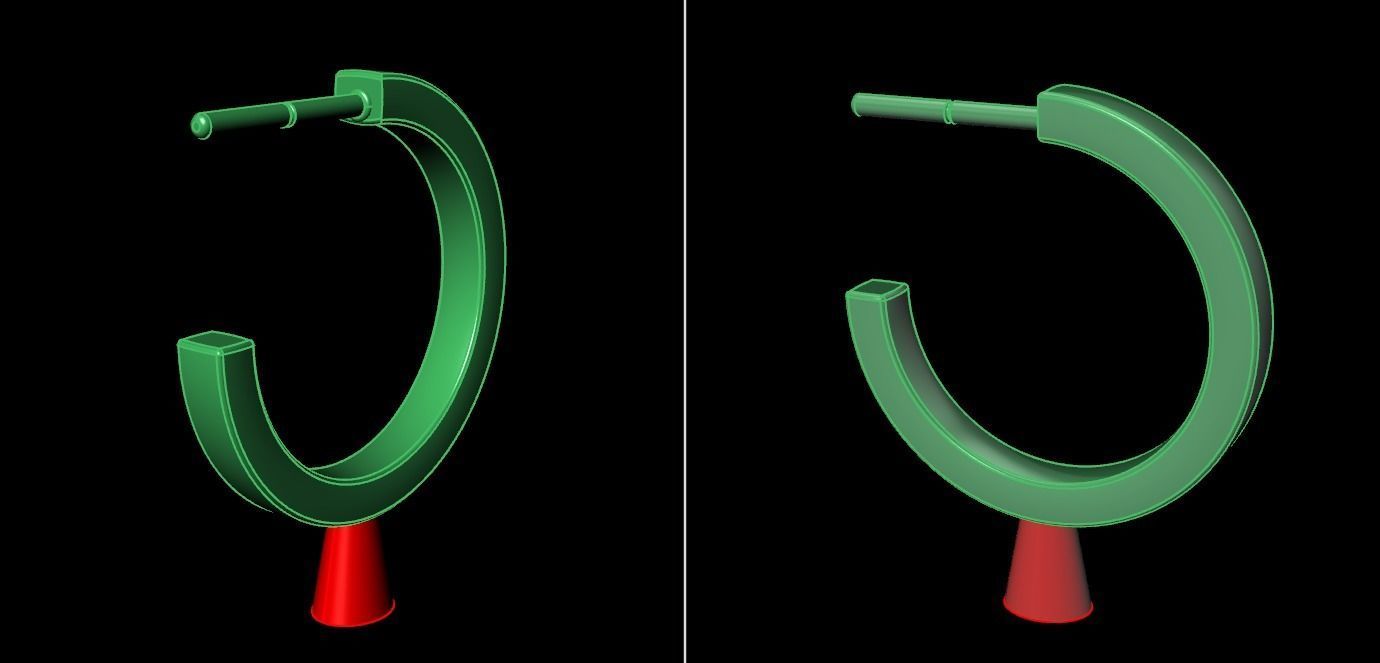 Earring Hoop Box Opened Back 15mm inside Width 3D print model_12