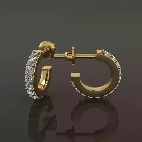 Earring Diamond Hoop Box Opened Back 7mm Inside Diameter 3D print model