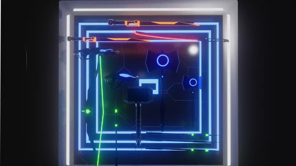 Sci-fi hard surface weapon collection 3D model_0