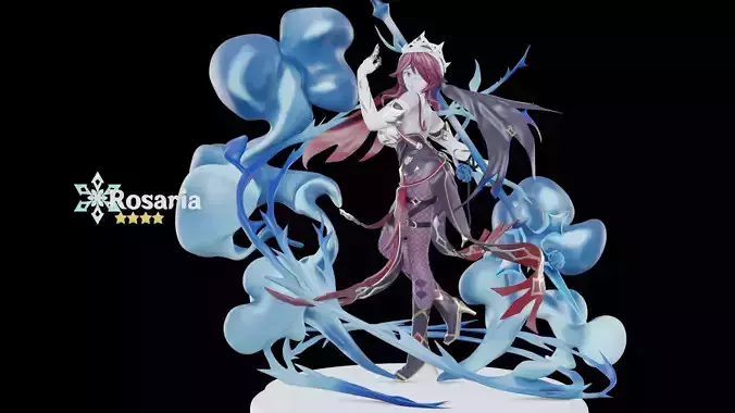 Rosaria 3D Statue Model Ztl and Blend file