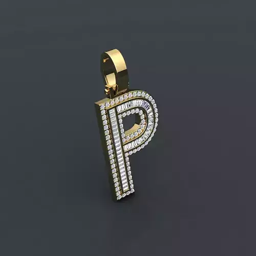 Initial Custom Pendent P 3D print model