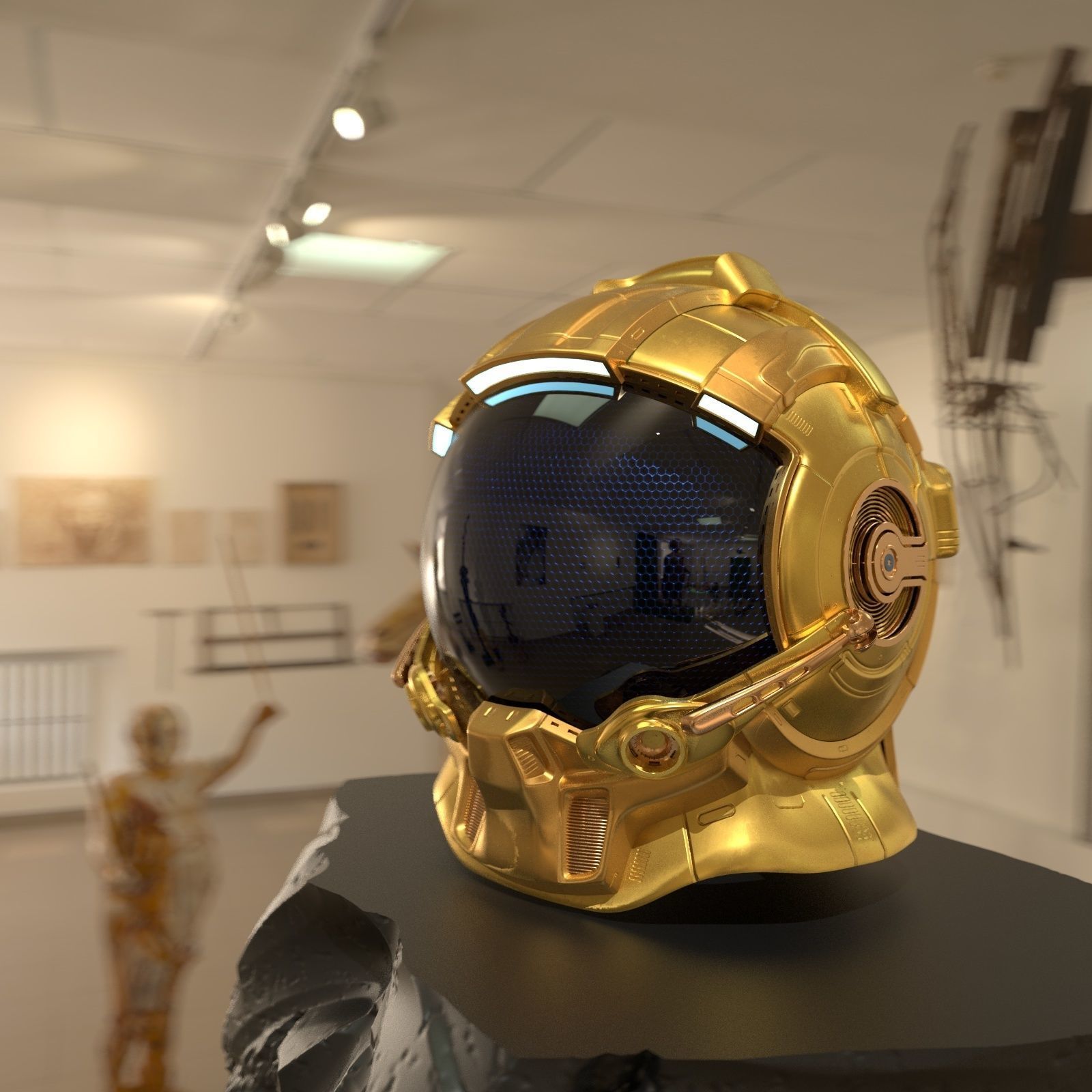 Space helmet 3D model_3