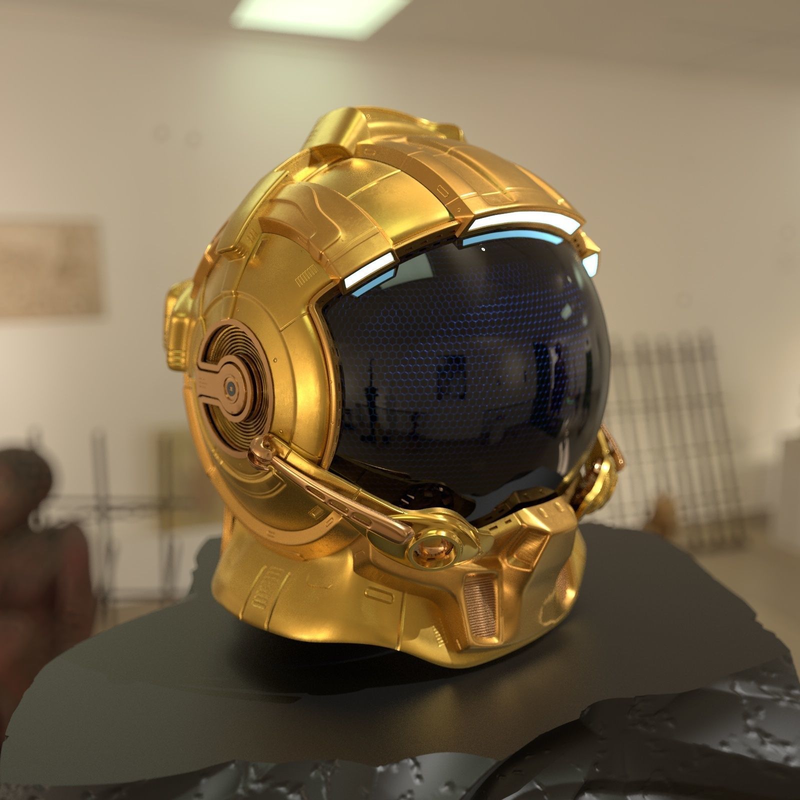 Space helmet 3D model_2