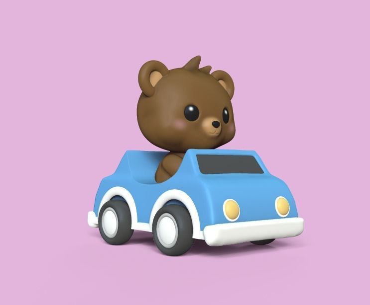 Bear Car 3D print model_2