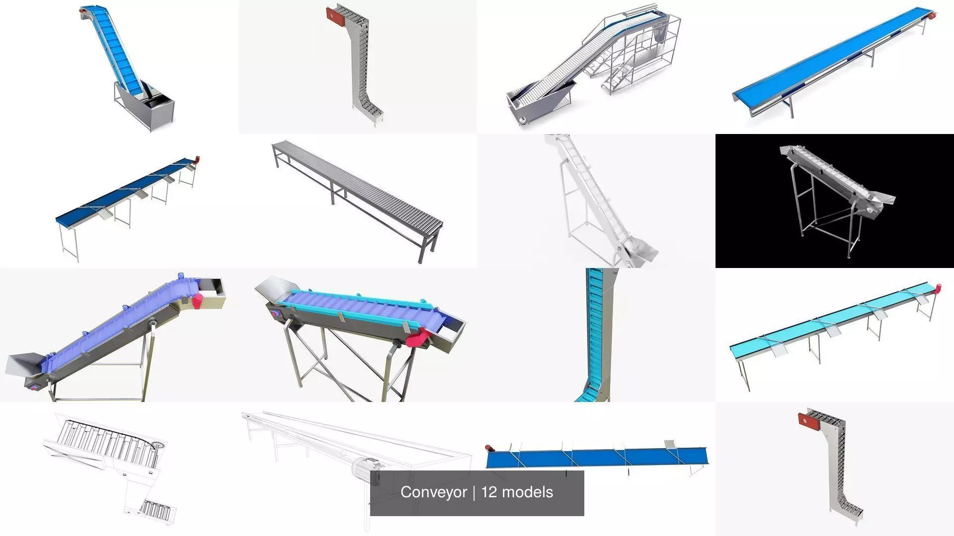 Conveyor belts for fruit and vegetables 3D Model Collection_0