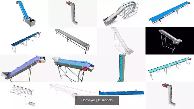 Conveyor belts for fruit and vegetables 3D Model Collection
