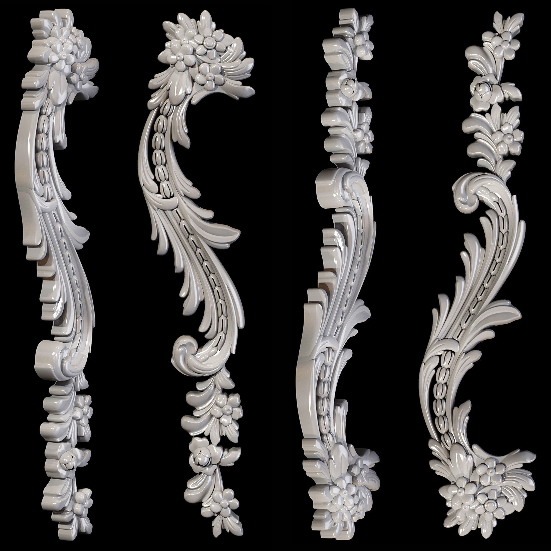 Classic carved 069 3D model_4
