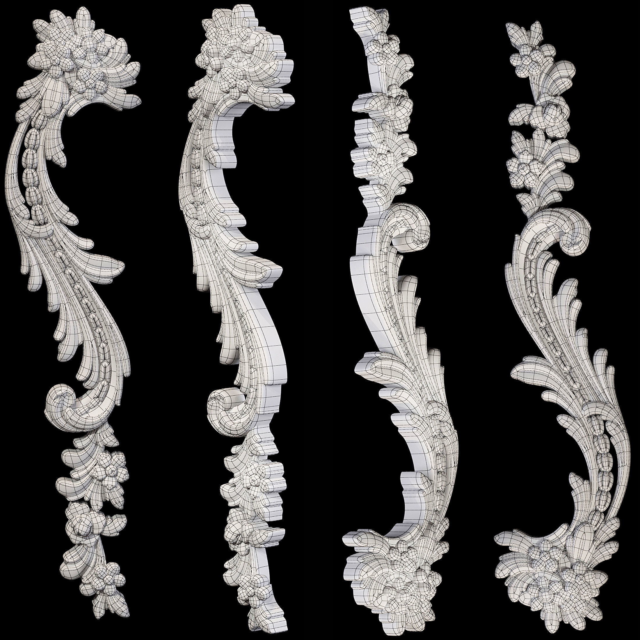 Classic carved 069 3D model_5