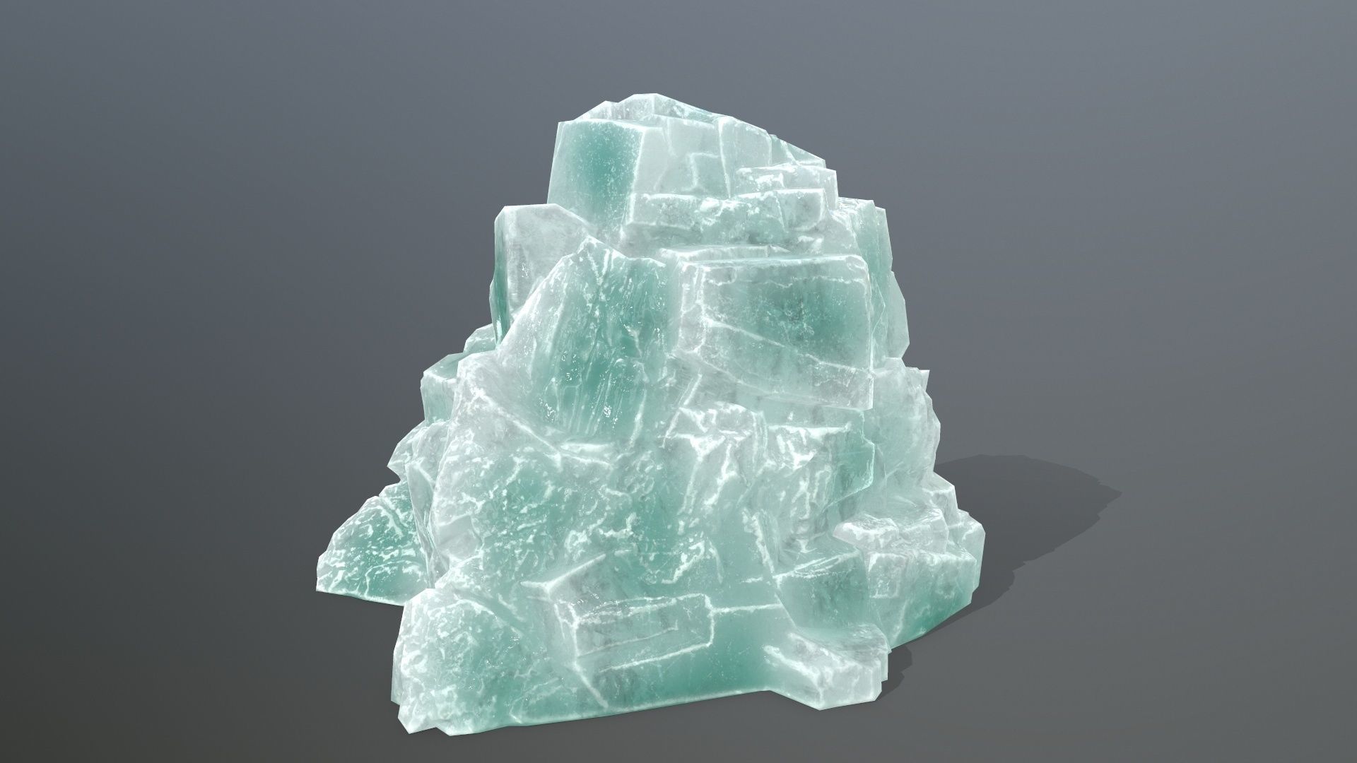Rock Set quartz crystal Low-poly 3D model_2