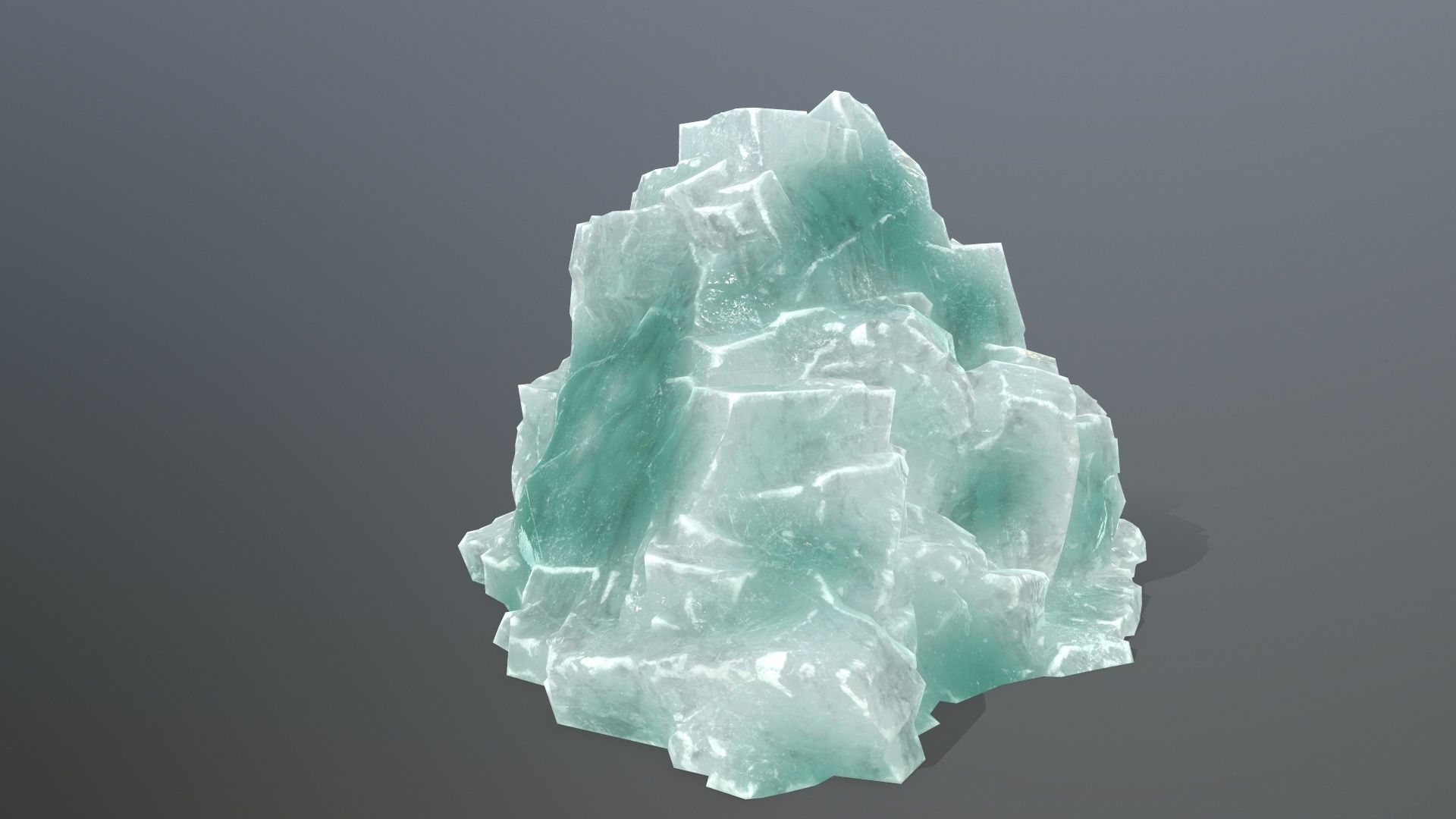 Rock Set quartz crystal Low-poly 3D model_11