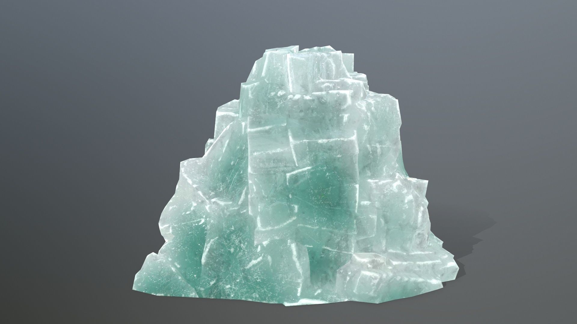 Rock Set quartz crystal Low-poly 3D model_9