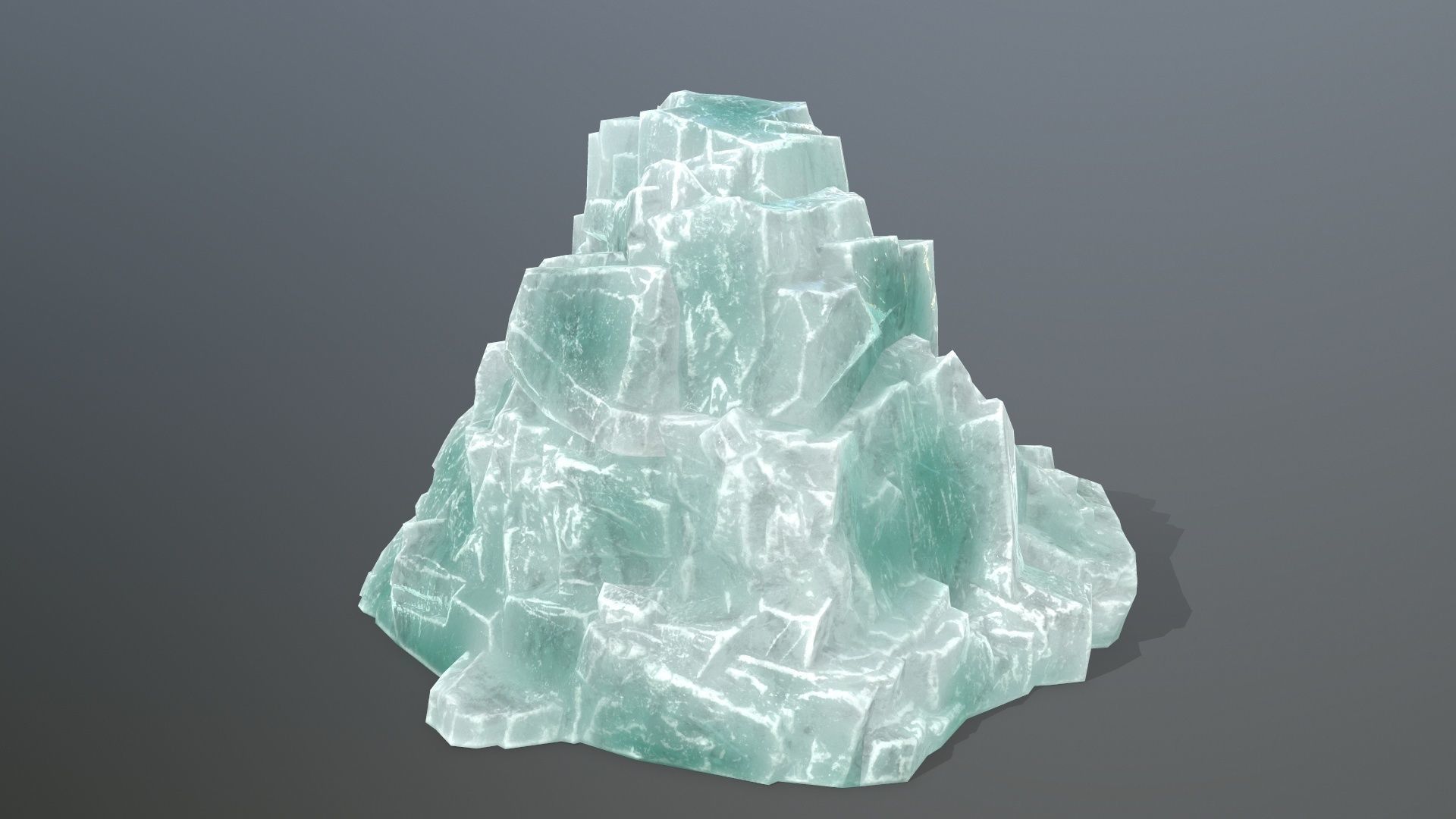 Rock Set quartz crystal Low-poly 3D model_4