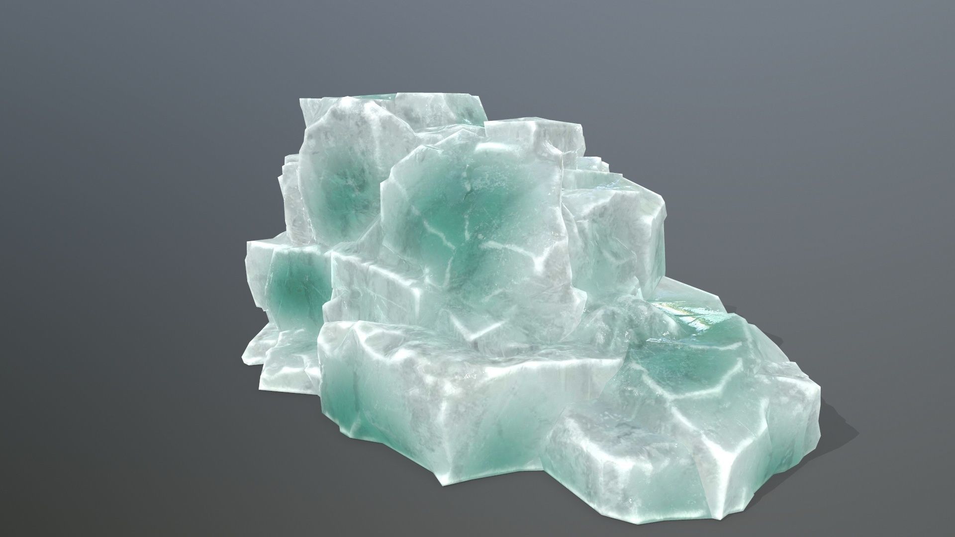 Rock Set quartz crystal Low-poly 3D model_6