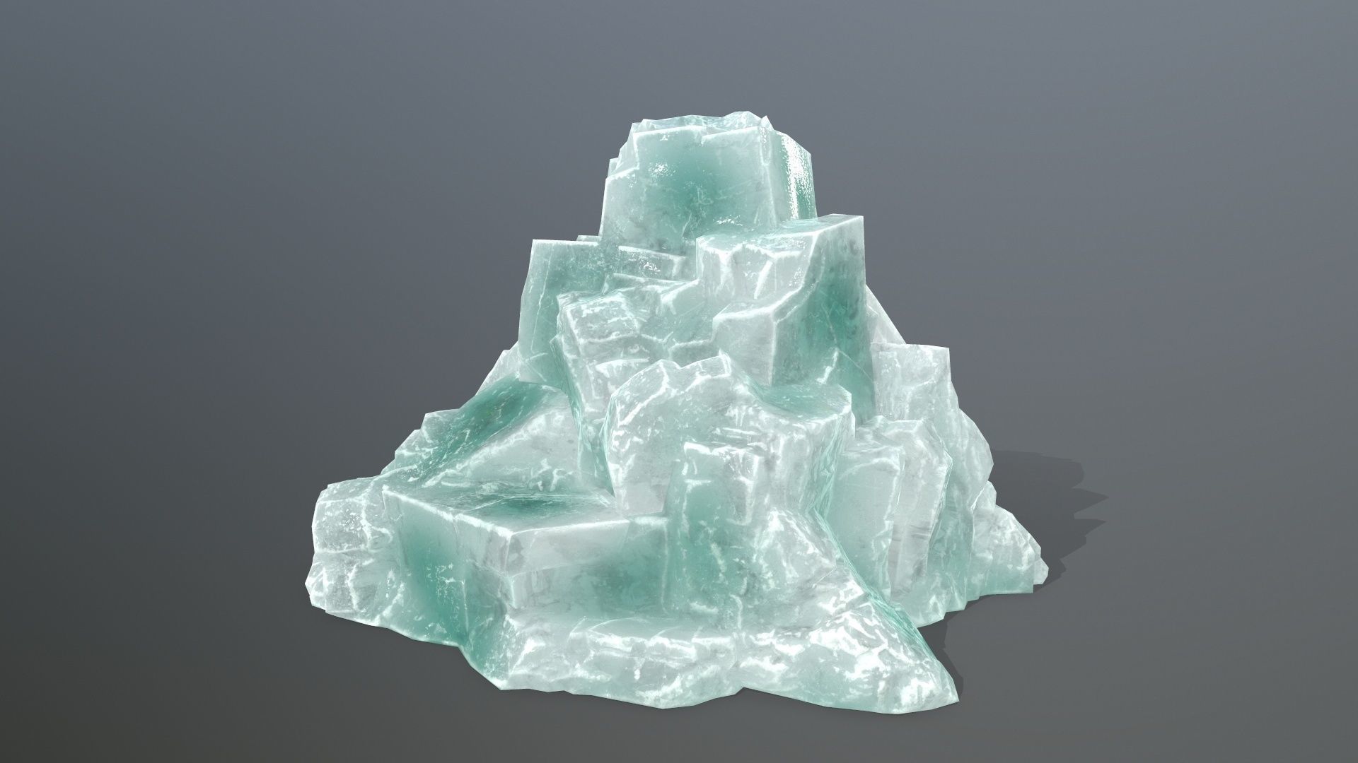 Rock Set quartz crystal Low-poly 3D model_3