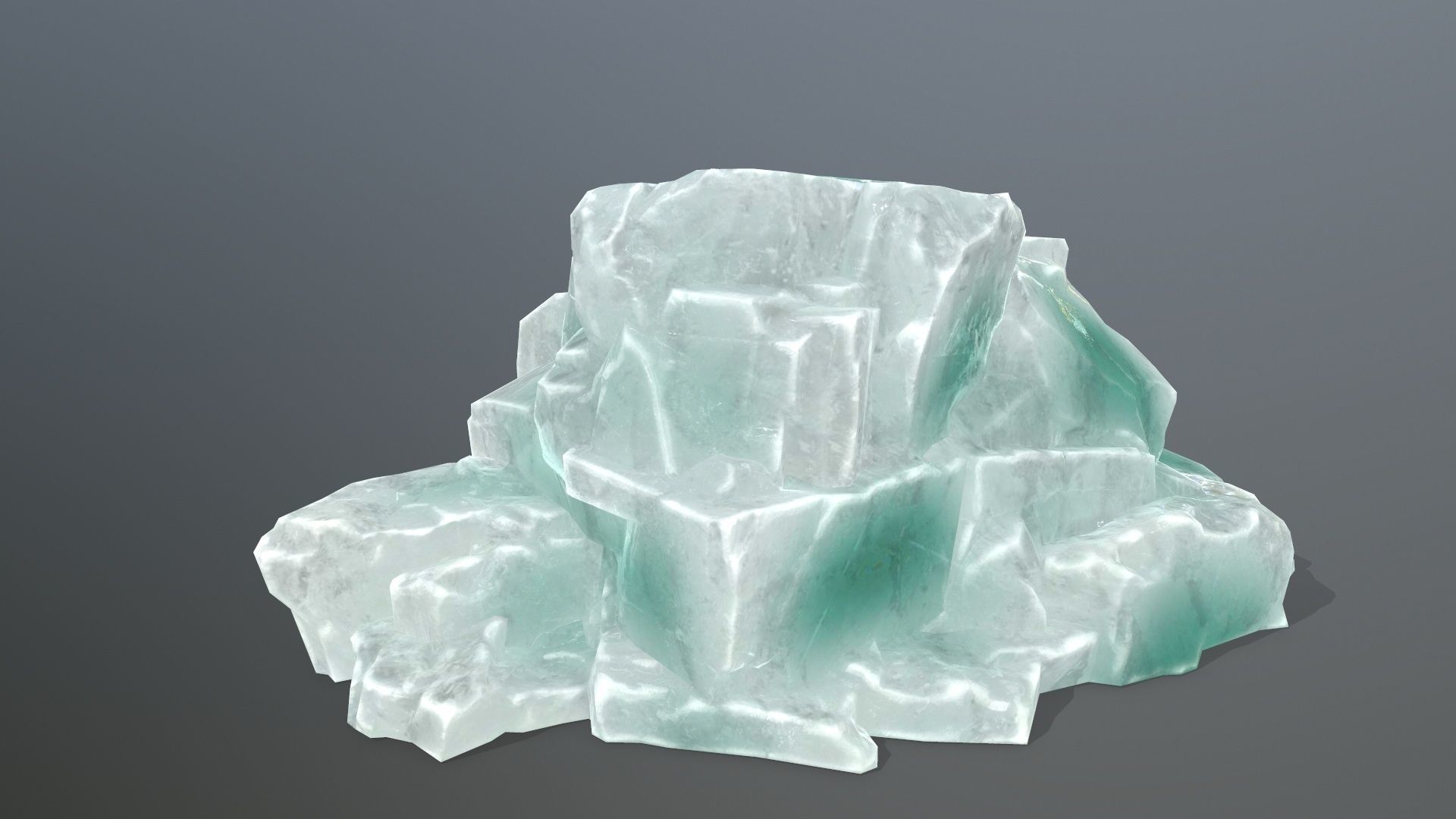 Rock Set quartz crystal Low-poly 3D model_7