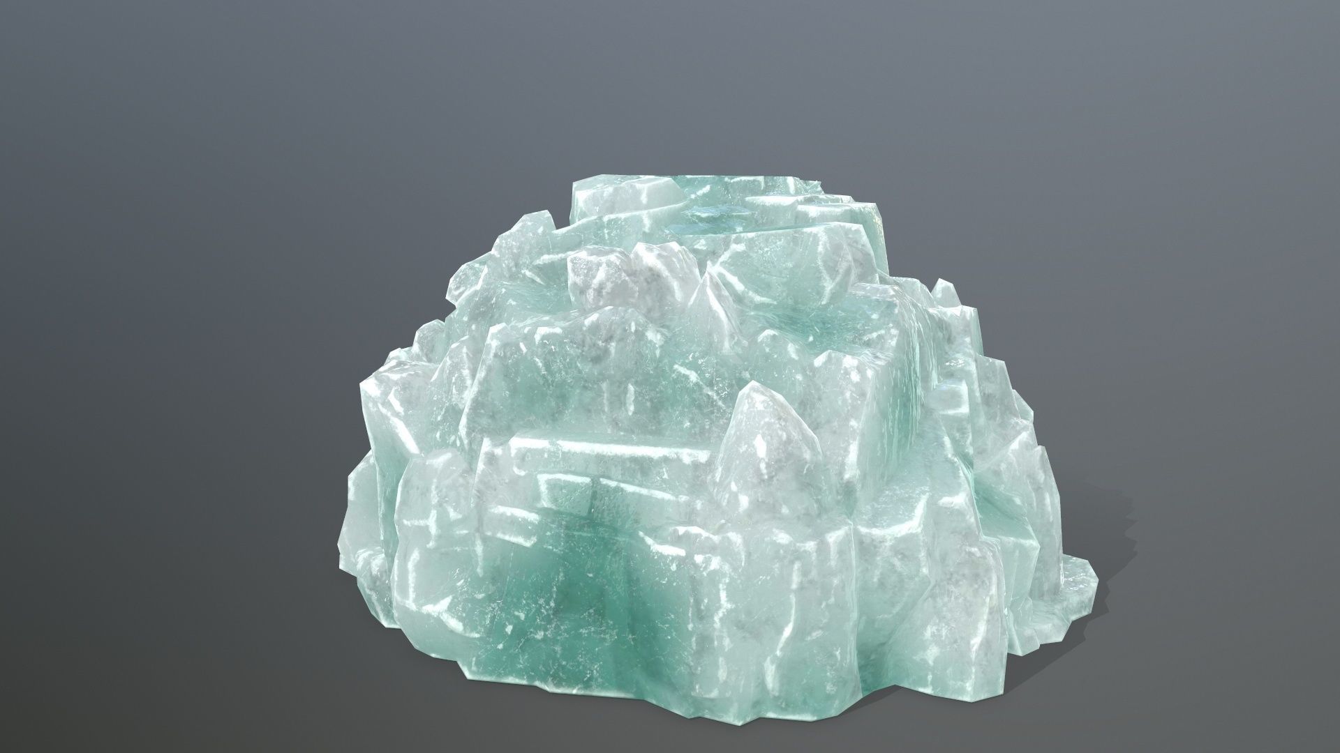 Rock Set quartz crystal Low-poly 3D model_12