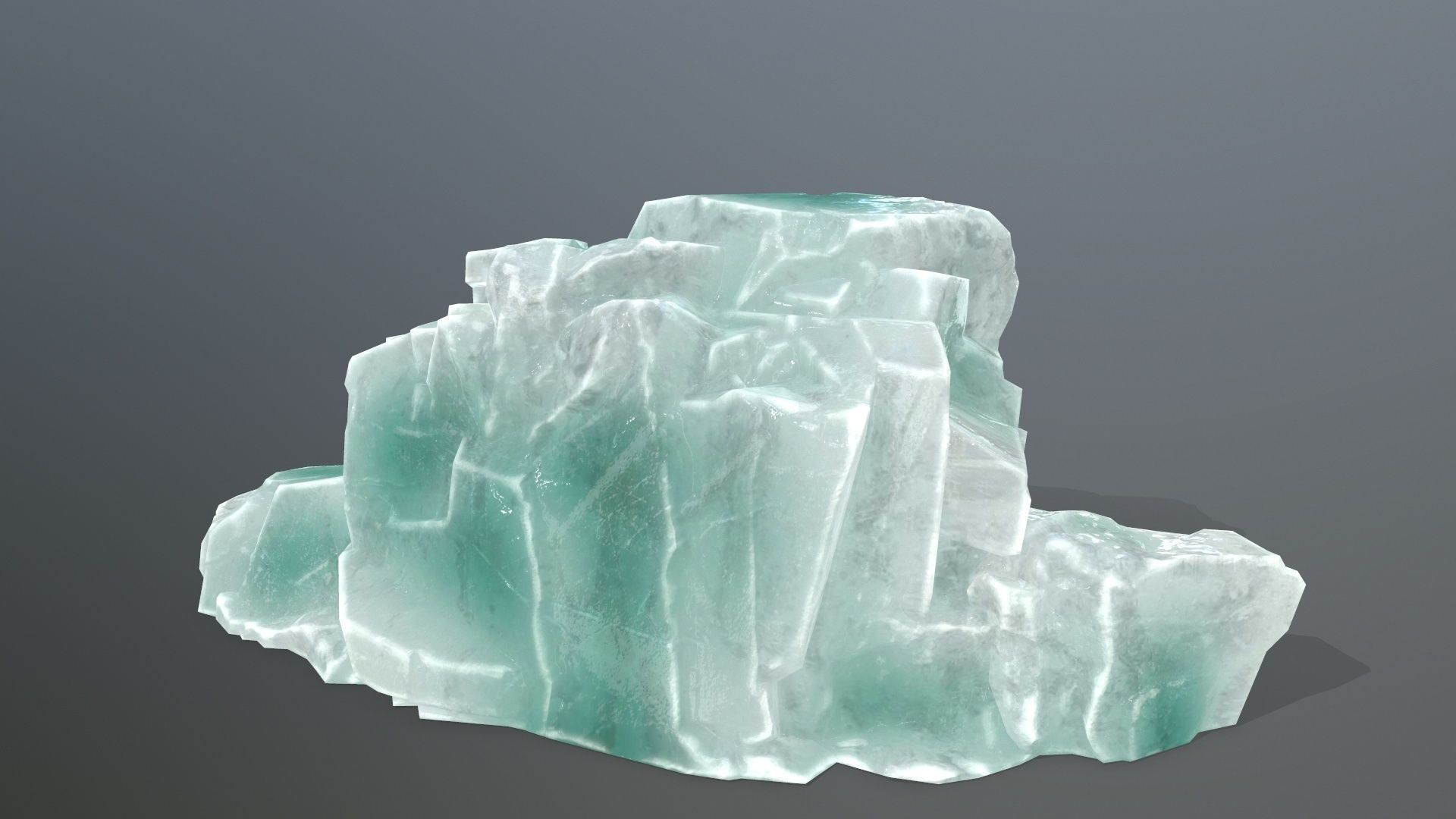 Rock Set quartz crystal Low-poly 3D model_5