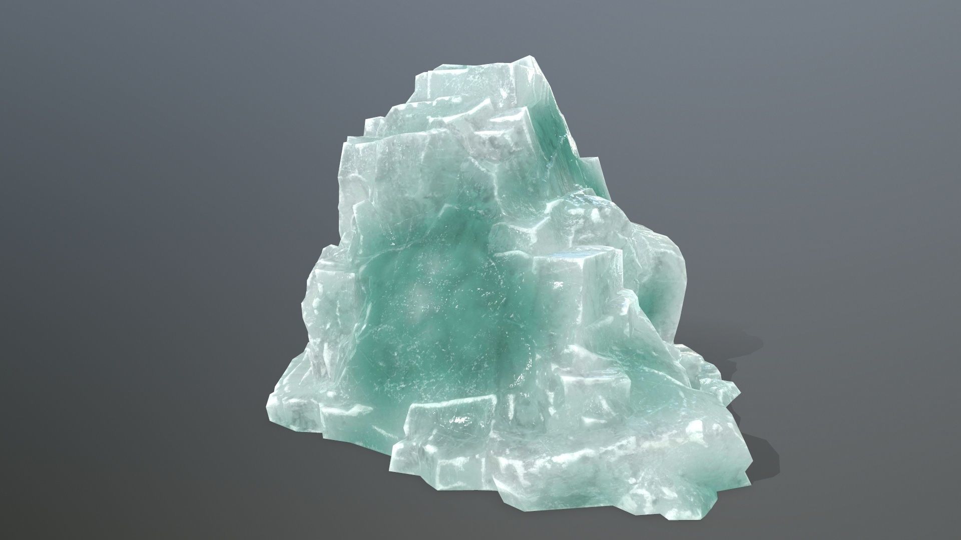 Rock Set quartz crystal Low-poly 3D model_8