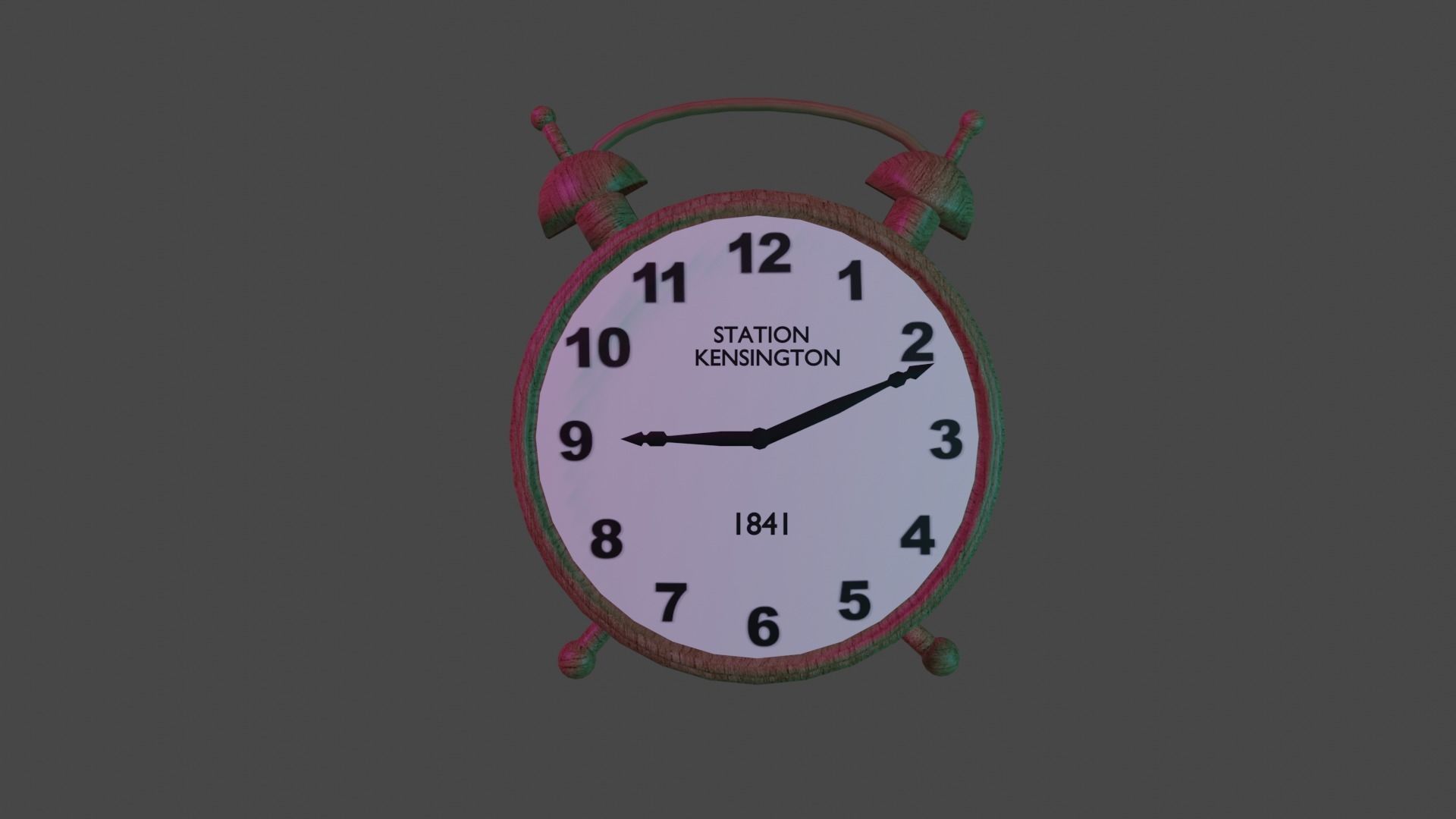 1841 Station Kensington-themed Clock Low-poly 3D model_2