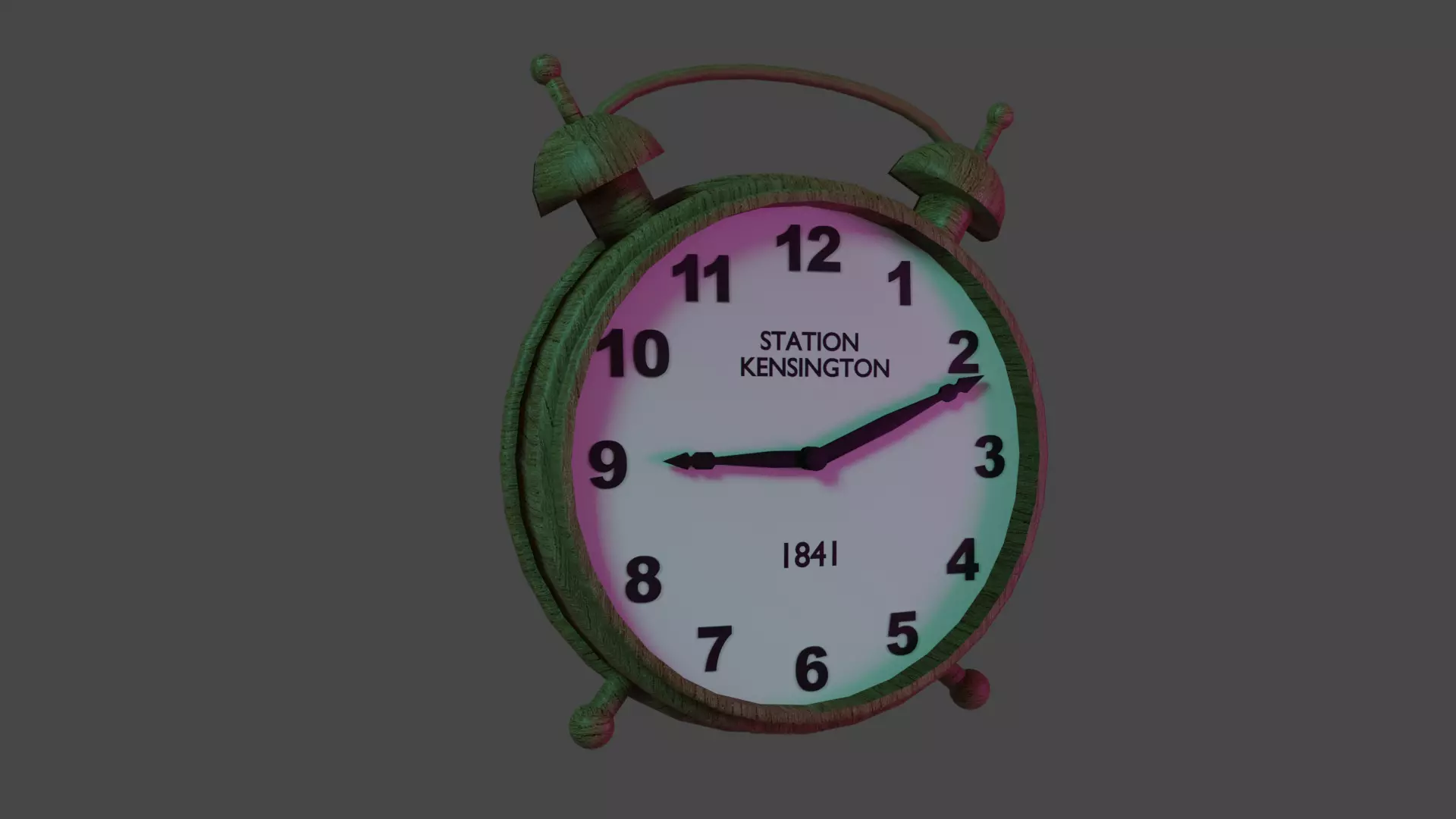 1841 Station Kensington-themed Clock Low-poly 3D model_0
