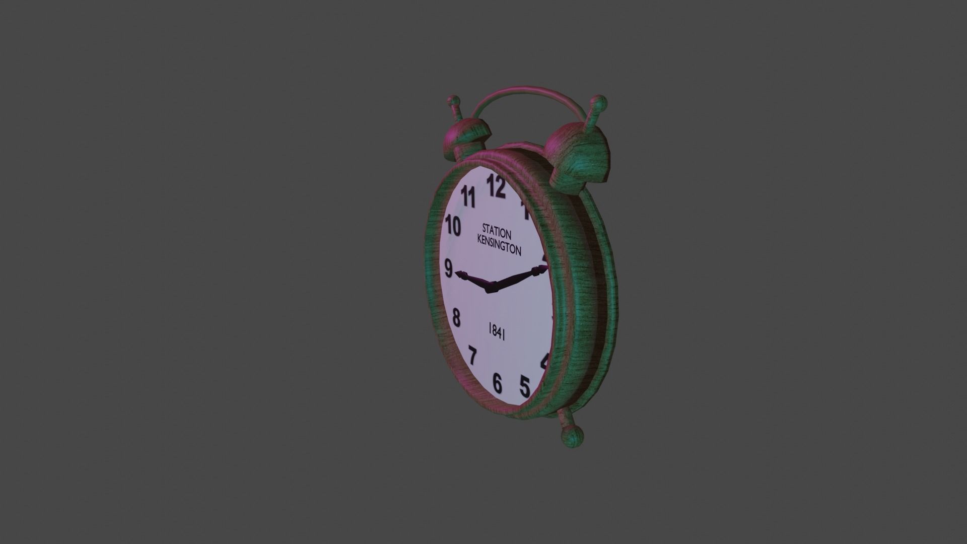 1841 Station Kensington-themed Clock Low-poly 3D model_3