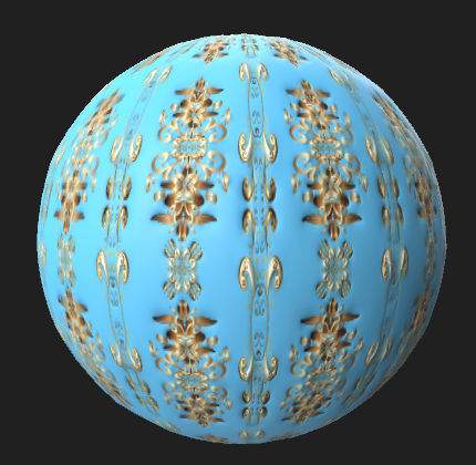 Vintage golden doodles Surface PBR Texture_2