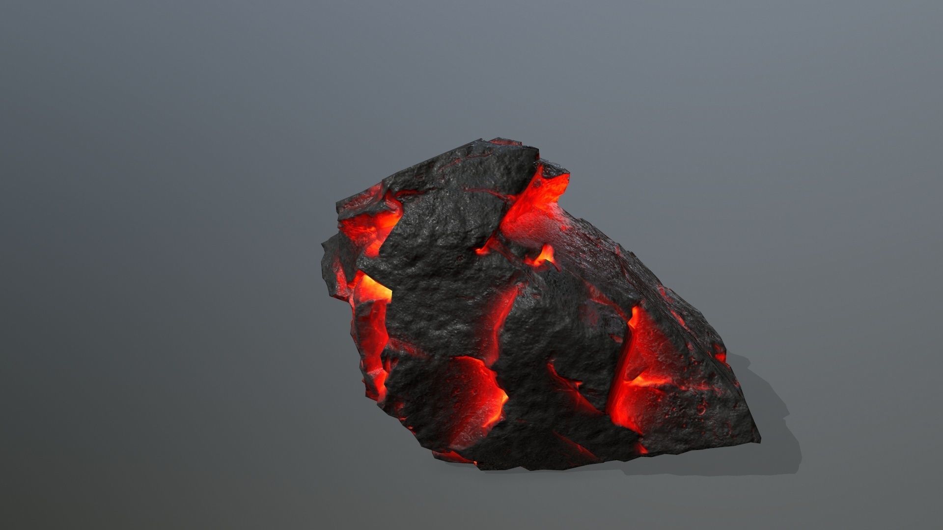Rock Set piece of lava Low-poly 3D model_18
