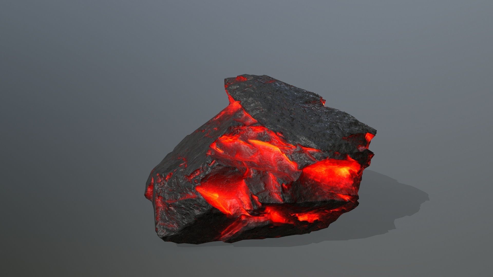 Rock Set piece of lava Low-poly 3D model_17