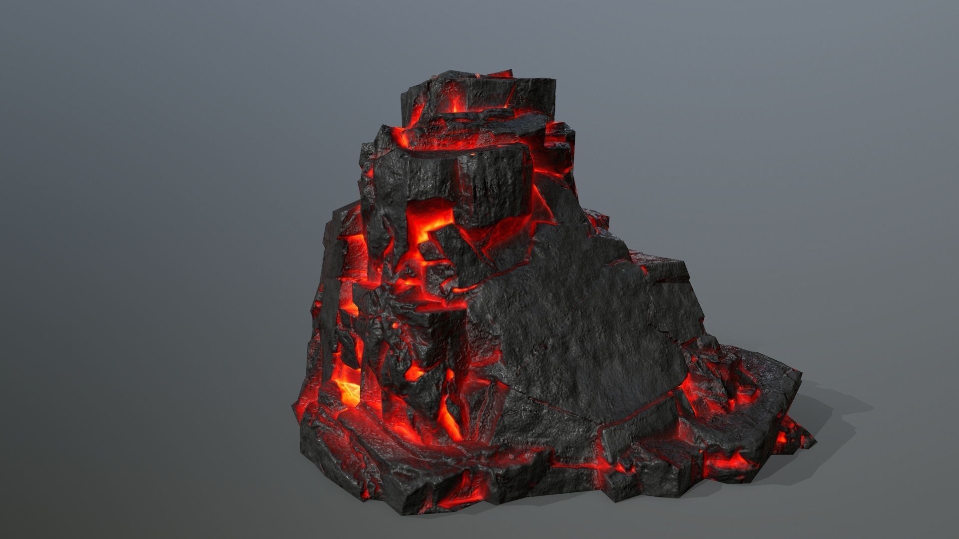 Rock Set piece of lava Low-poly 3D model_10