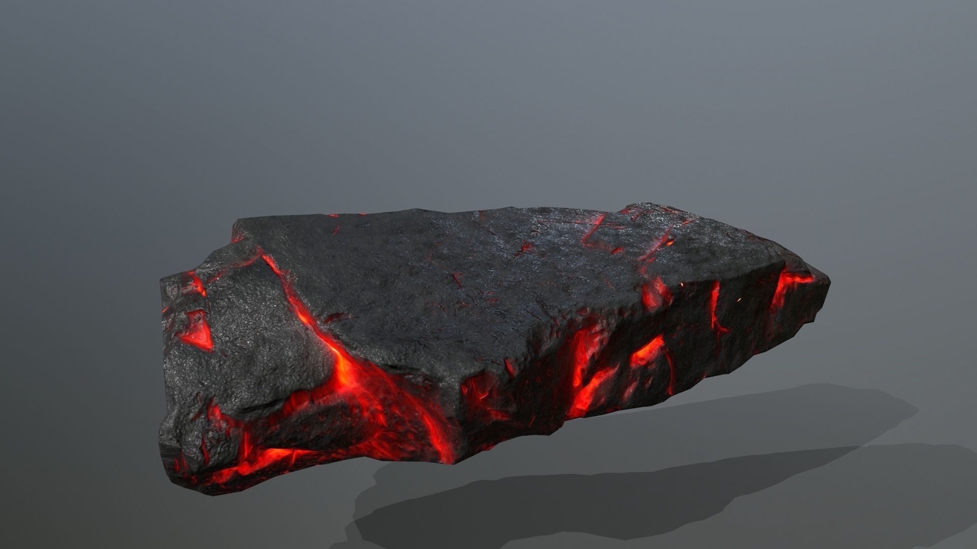 Rock Set piece of lava Low-poly 3D model_16