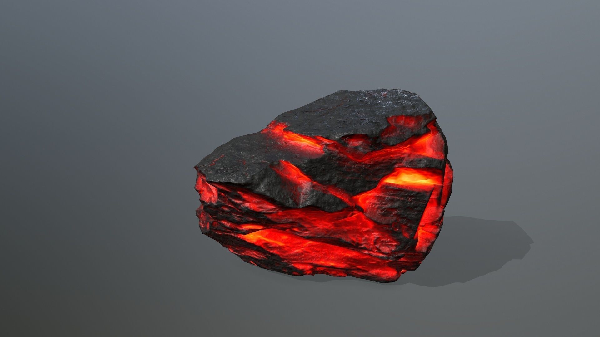 Rock Set piece of lava Low-poly 3D model_19