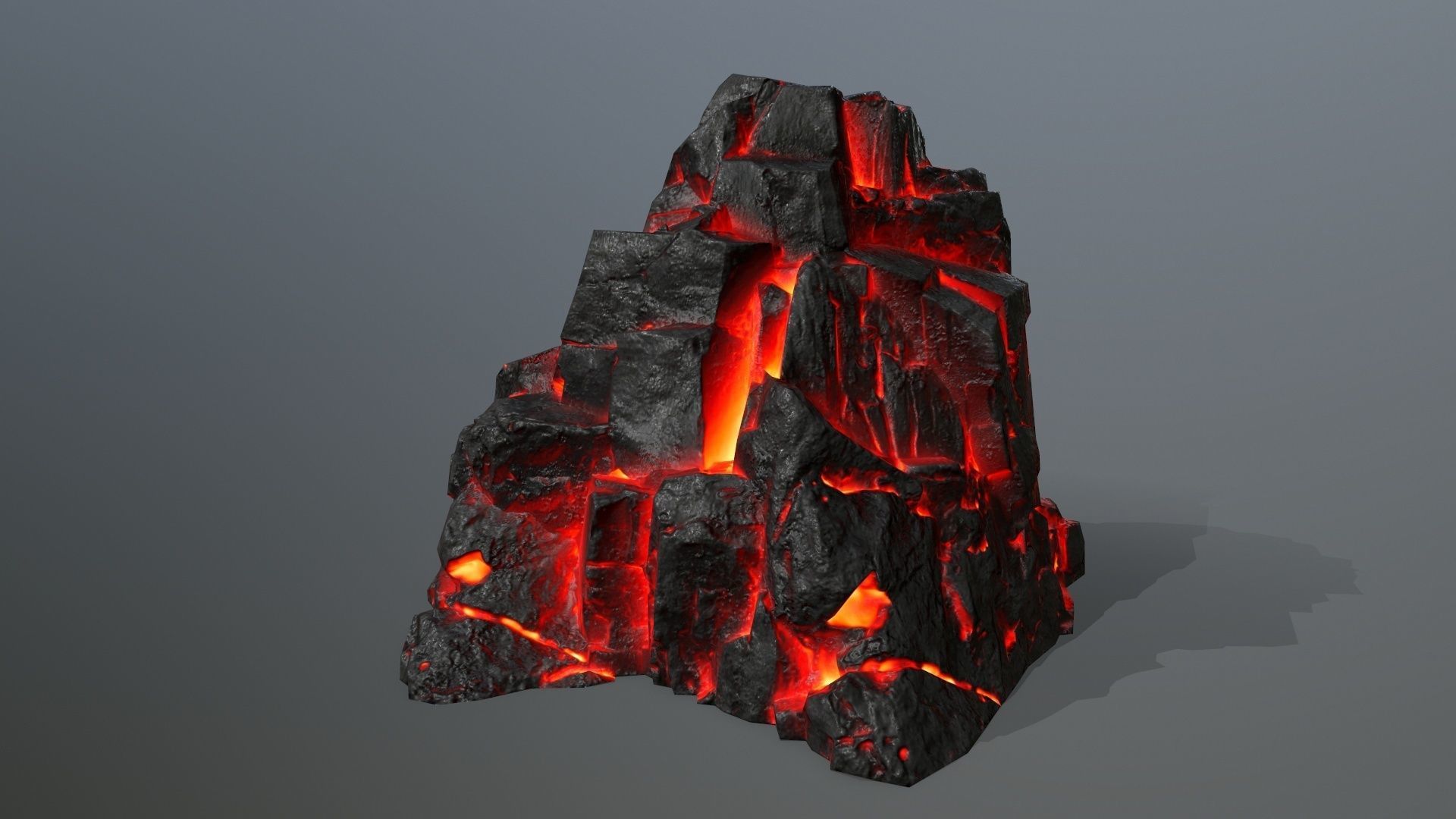Rock Set piece of lava Low-poly 3D model_12