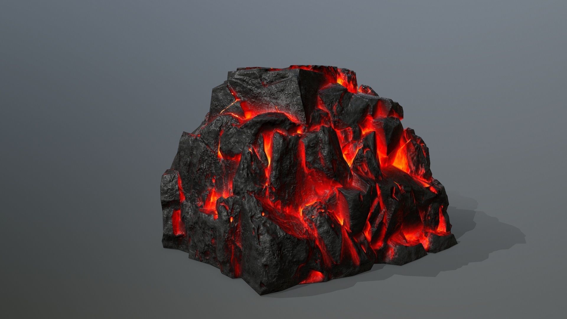 Rock Set piece of lava Low-poly 3D model_14