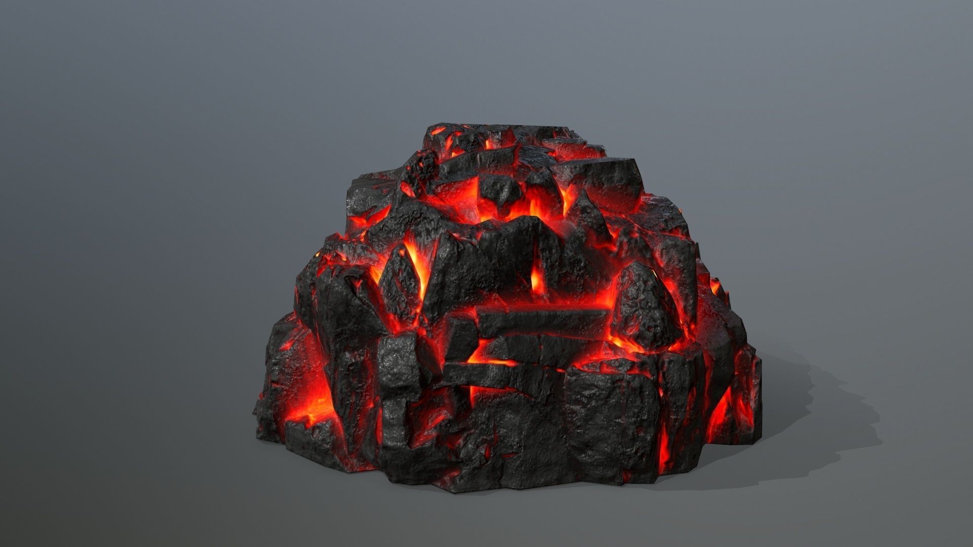 Rock Set piece of lava Low-poly 3D model_13