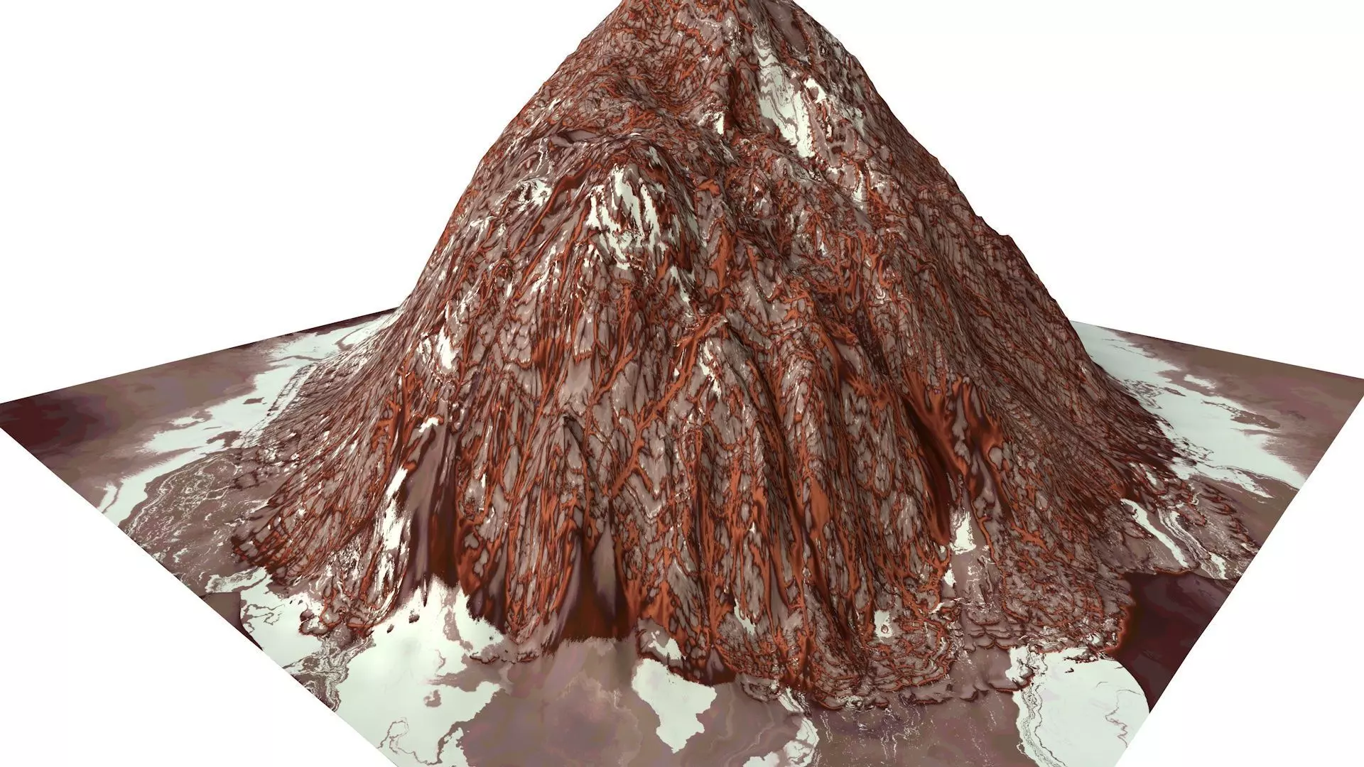 Red Snow ICE Mountain Canyon Desert Low Poly Terrain Rock 7 Low-poly 3D model_0