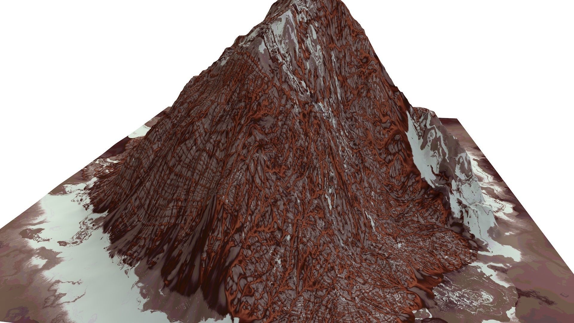 Red Snow ICE Mountain Canyon Desert Low Poly Terrain Rock 7 Low-poly 3D model_8
