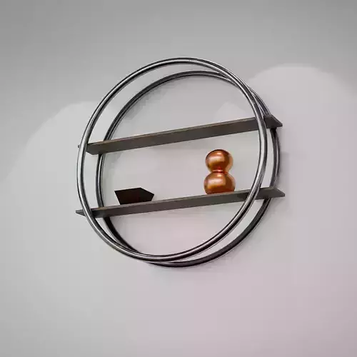 Wood shelves with iron rim