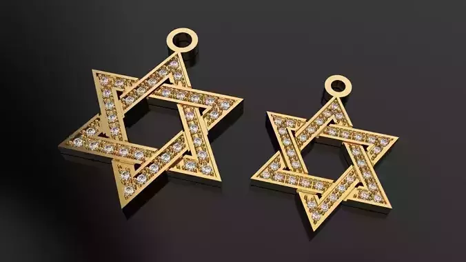 David Star Set - Two Pendants 3D print model