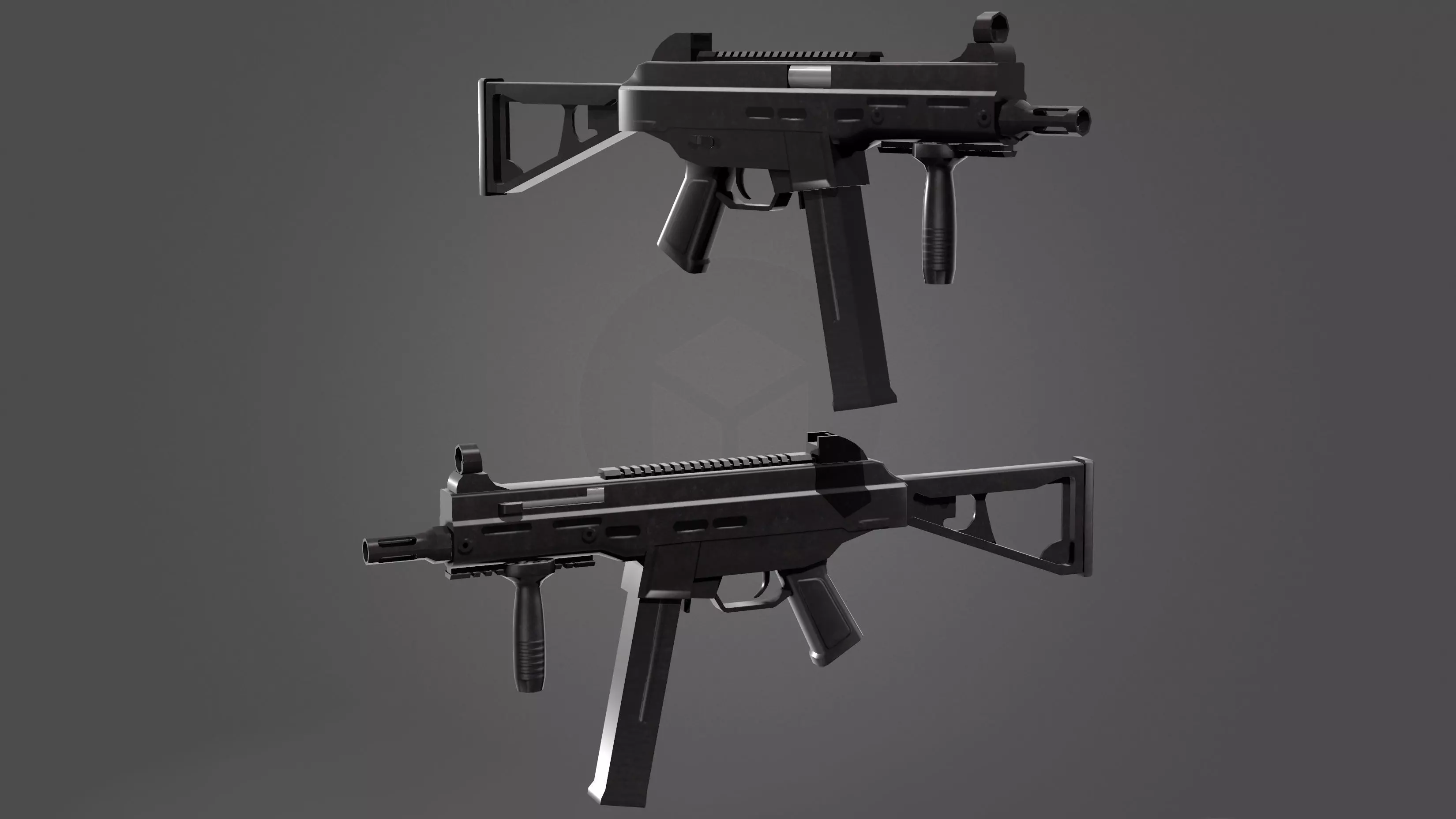 UPM45 Gun Low-poly 3D model_0