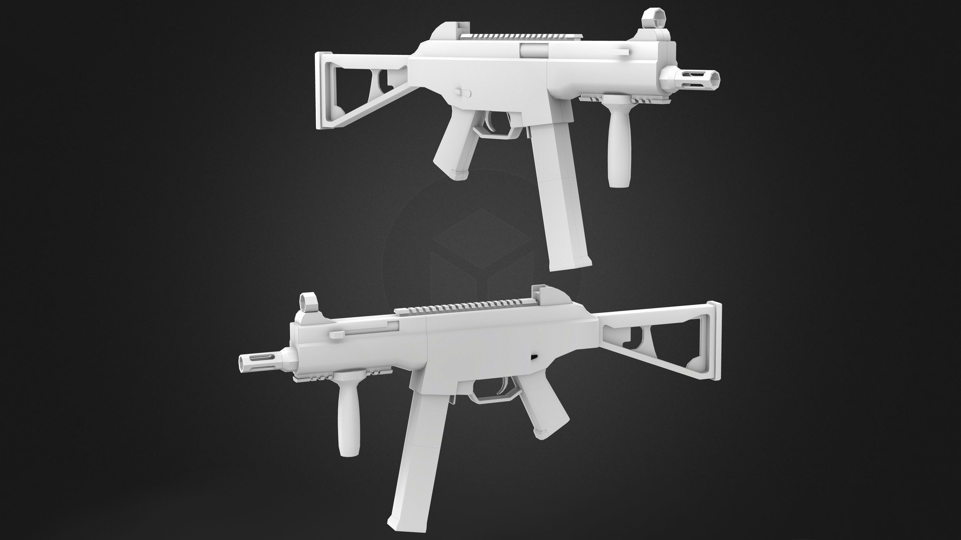 UPM45 Gun Low-poly 3D model_3