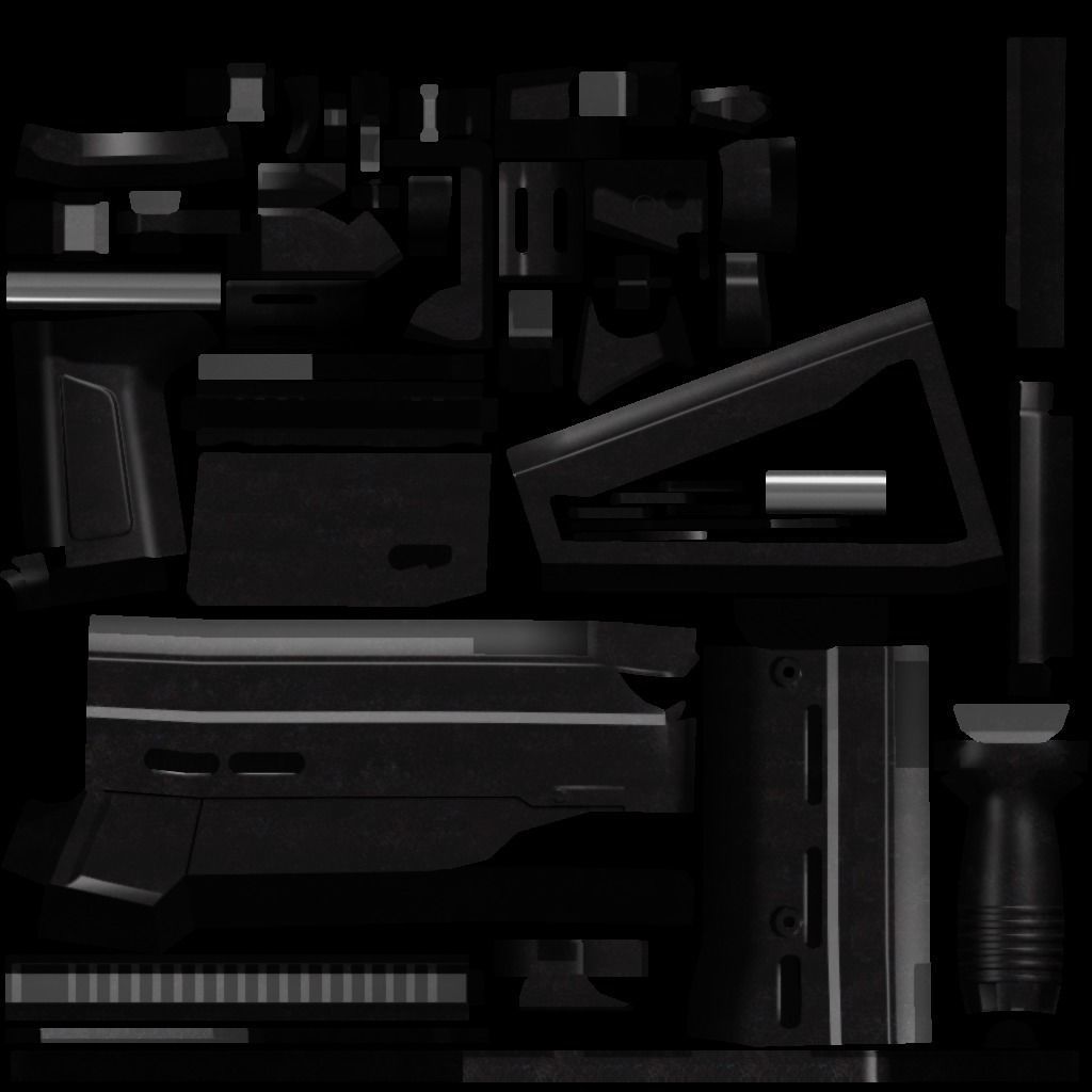 UPM45 Gun Low-poly 3D model_5