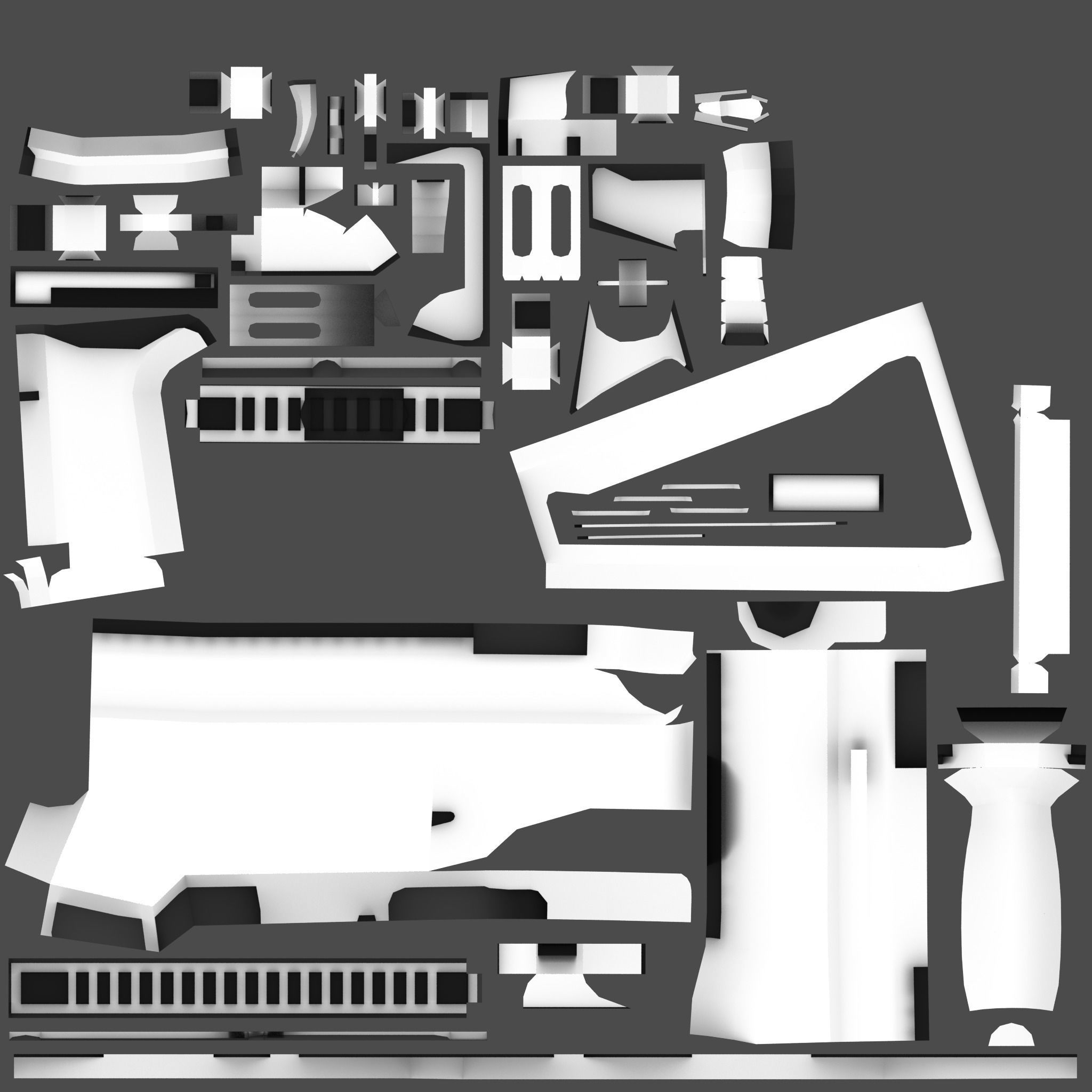 UPM45 Gun Low-poly 3D model_9