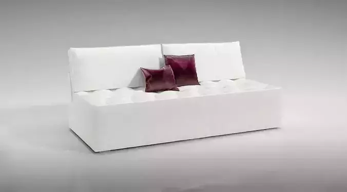 White Sofa With Red And White Pillows