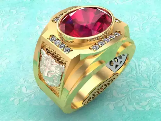 Tiger ring - Oval rings - Mens rings - N84