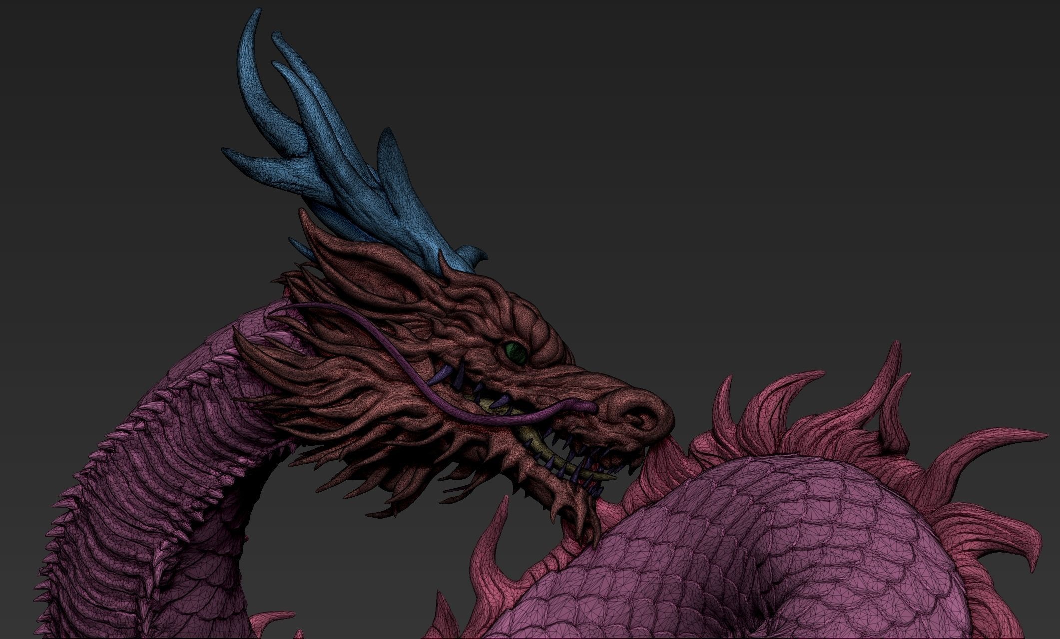 Asian Dragon Sculpt 3D model_5