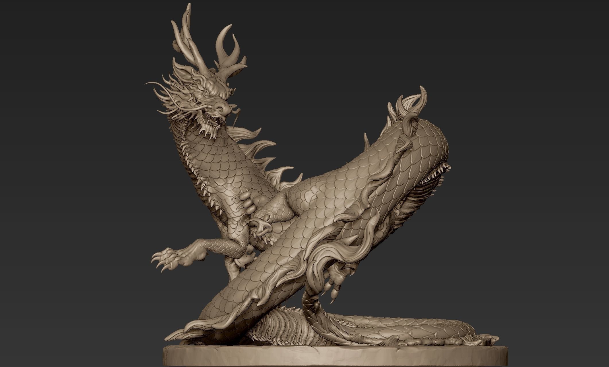 Asian Dragon Sculpt 3D model_3