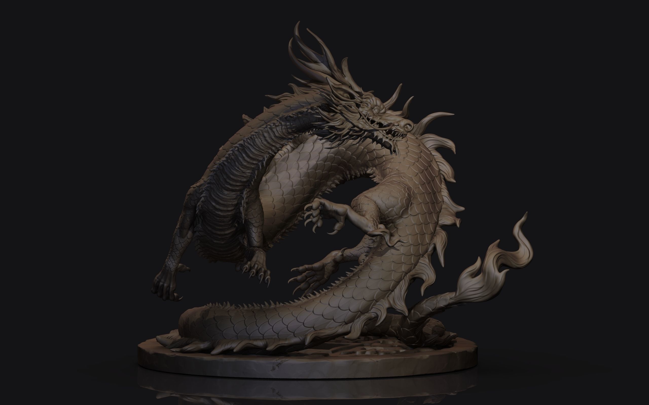 Asian Dragon Sculpt 3D model_2