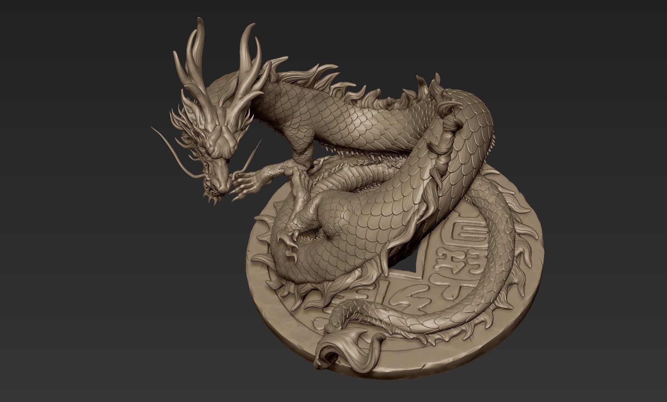 Asian Dragon Sculpt 3D model_10