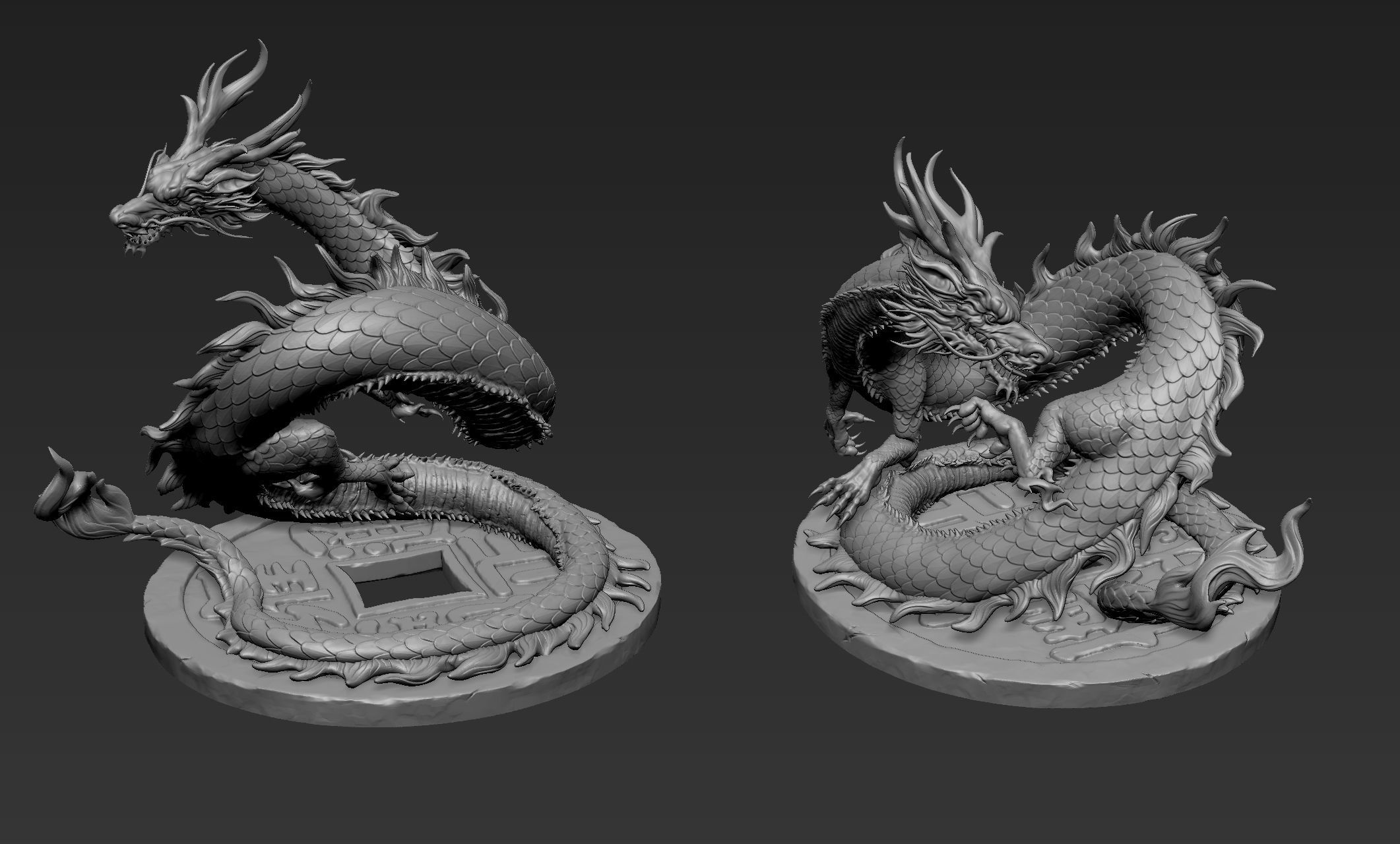 Asian Dragon Sculpt 3D model_19