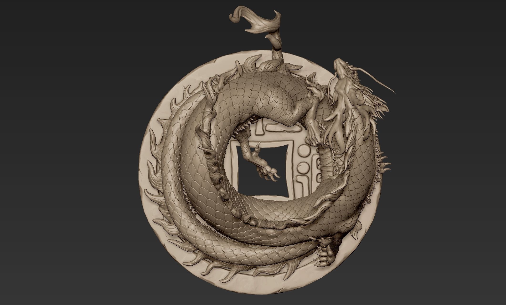 Asian Dragon Sculpt 3D model_13